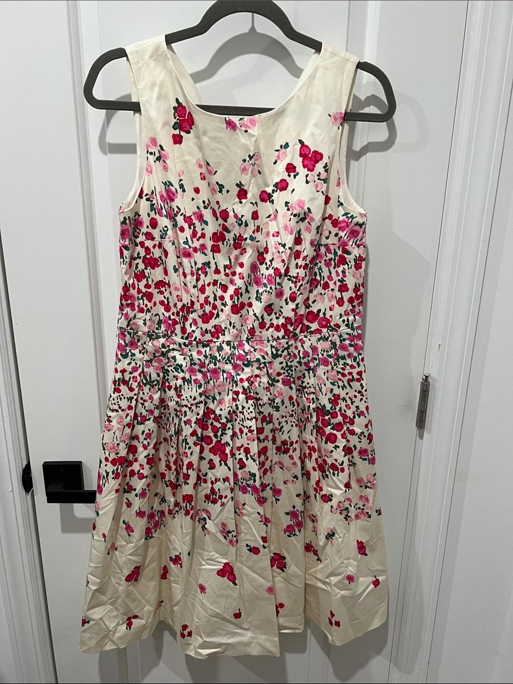 Talbots Cream Dress with Pink Floral Print Size 10